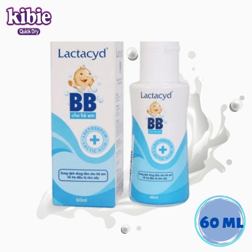Sữa Tắm Gội Cho Bé Lactacyd BB, Milky giúp Giảm Hăm Tã, Rôm Sảy Dung Tích 60ml