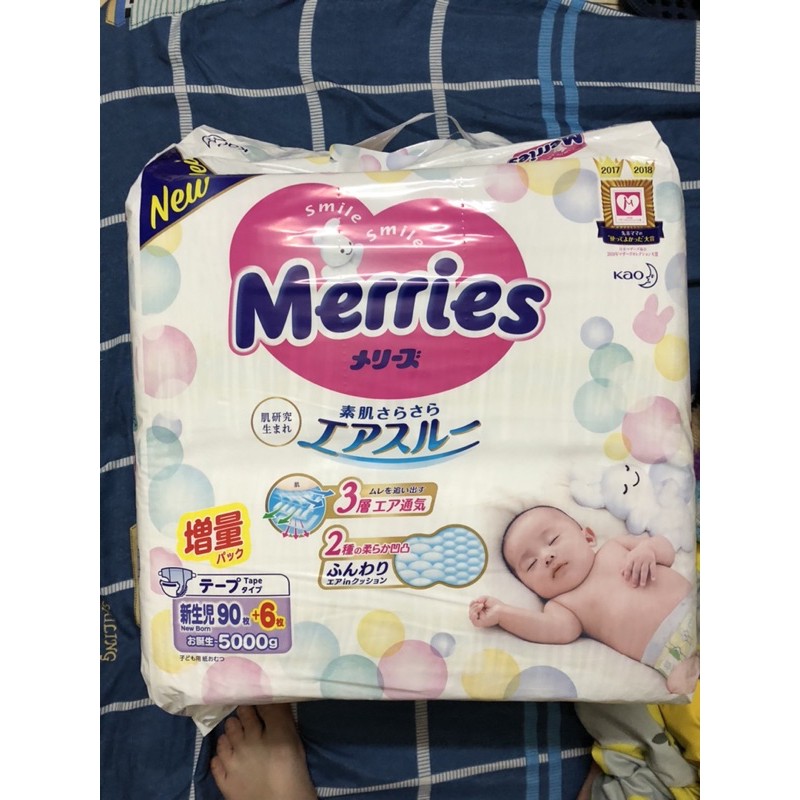 Thanh lý bỉm Merries Nb90+6