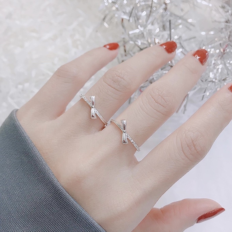 Nhẫn Nơ bạc ta siêu xinh , giá rẻ - Nhẫn nữ bạc ta - Vàng Bạc Khải Khải