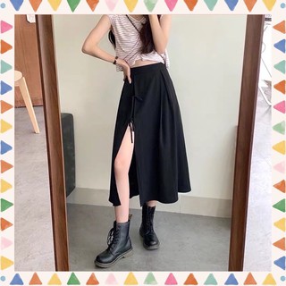 Chân váy midi xẻ tà