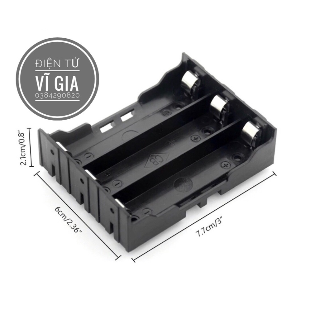 Khay 3 pin 18650 Chụi tải cao loại tốt, nhựa ABS