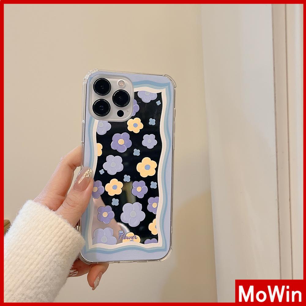 Ốp điện thoại bằng acrylic tráng gương họa tiết hoa chống sốc thích hợp cho iPhone 11 13promax 12promax 7plus xr xs