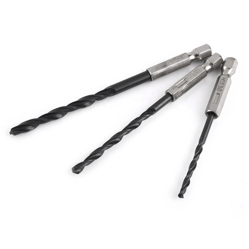 15 mũi khoan xoắn HSS 3mm 4mm 5mm màu đen chất lượng cao