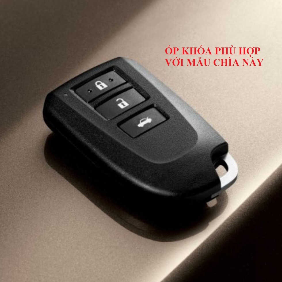 (có video thật) Ốp khóa kim loại - Vỏ bọc bảo vệ chìa smartkey ô tô TOYOTA Yaris Vios G 2015-2020 - otofunmoclan