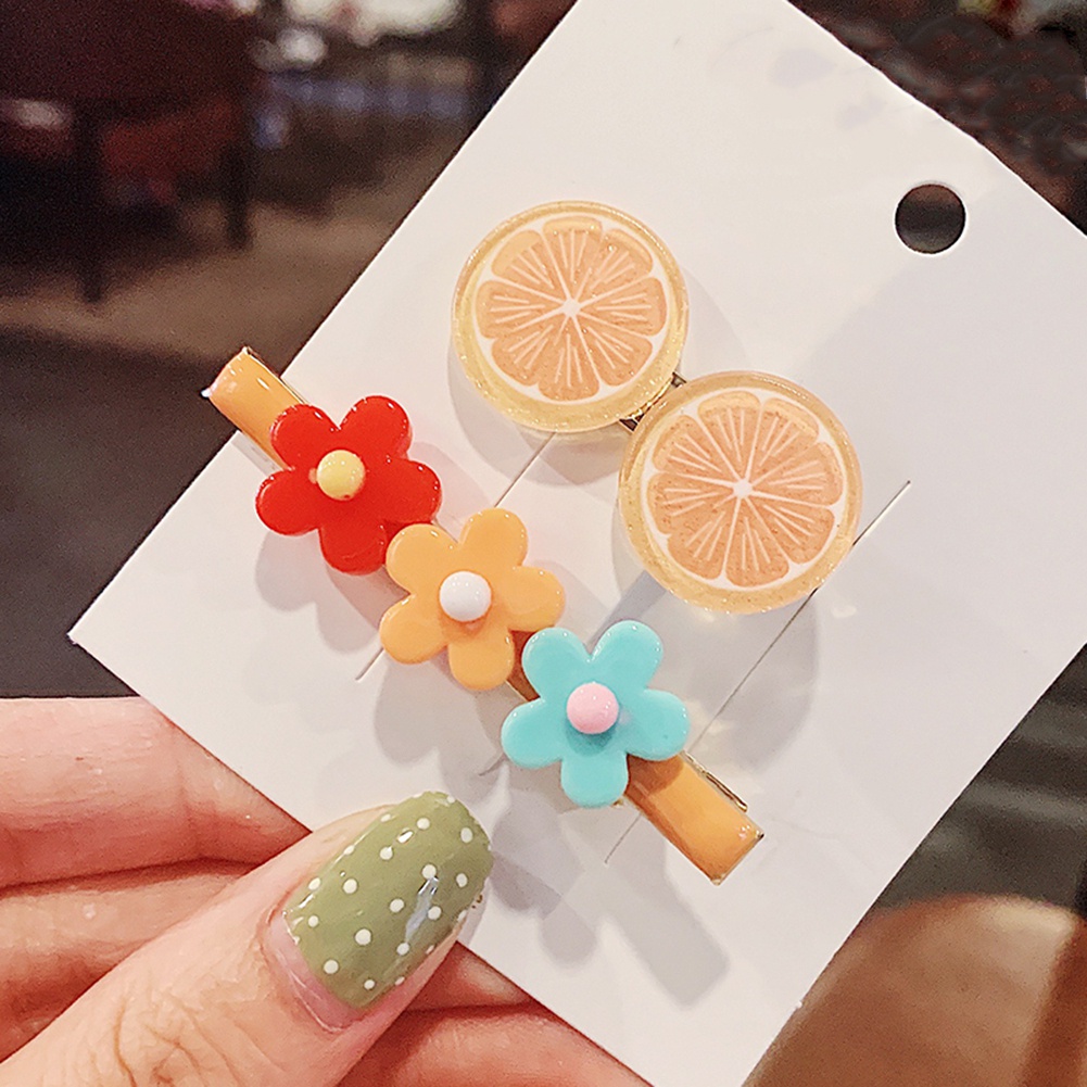 Set 2 Kẹp Tóc Hình Trái Cây Xinh Xắn Cho Bé Gái