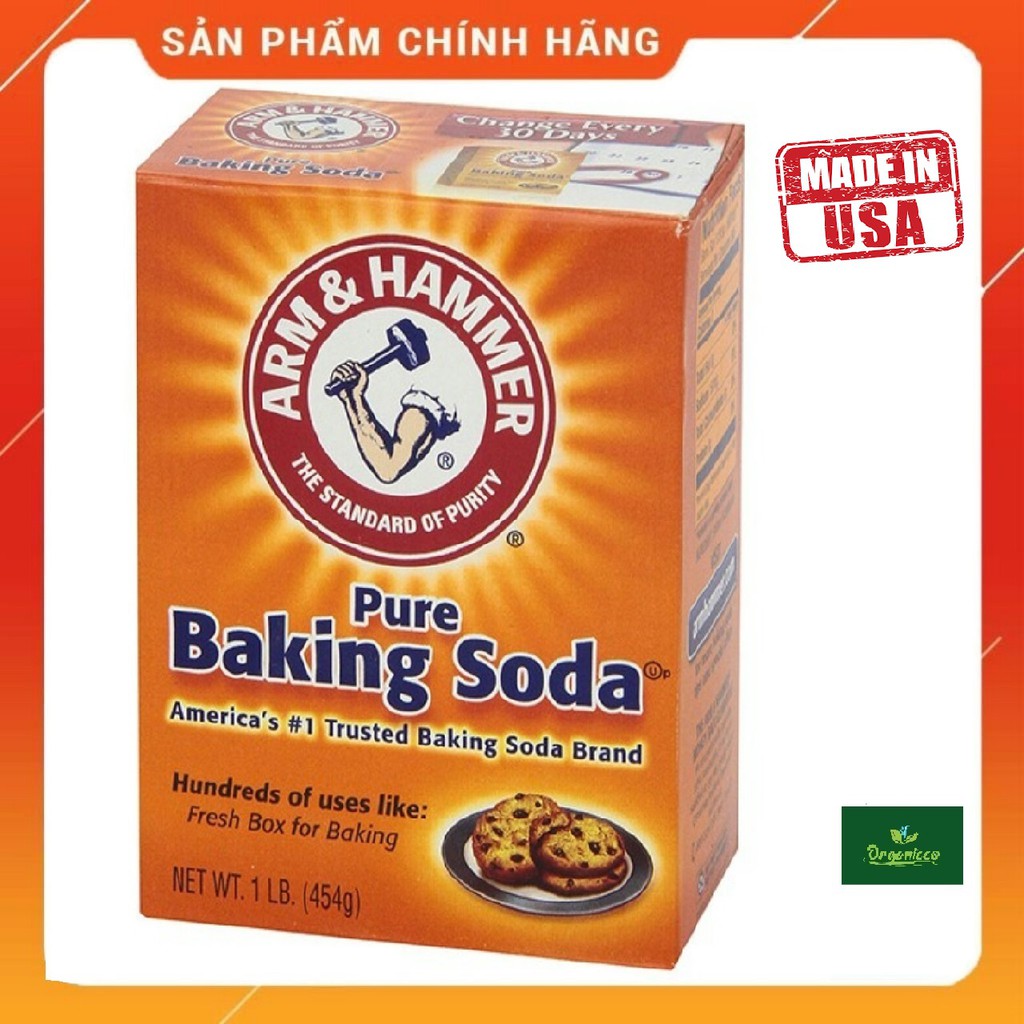 Baking Soda / NHẬP KHẨU MỸ / Bột Baking Soda làm trắng răng, làm bánh, tẩy tế bào chết, khử mùi hôi 454 gr