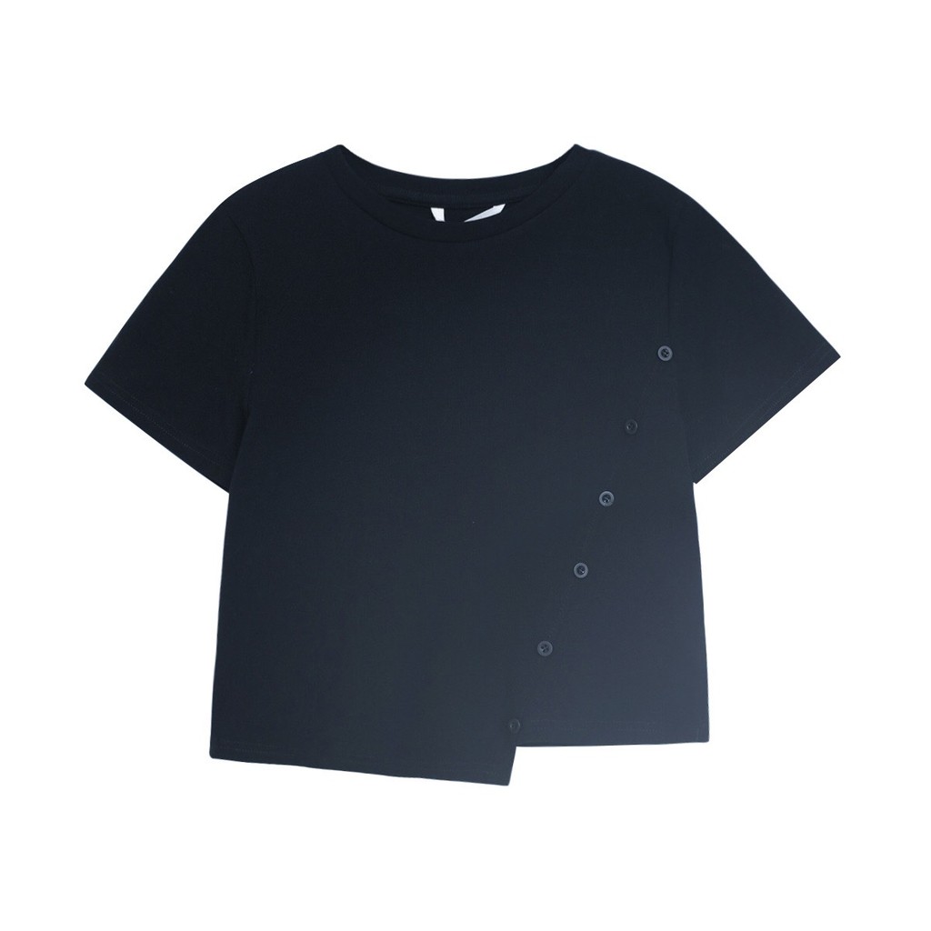 Áo thun croptop nút lệch chất cotton thoáng mát Xonxen shop free size mã 023788