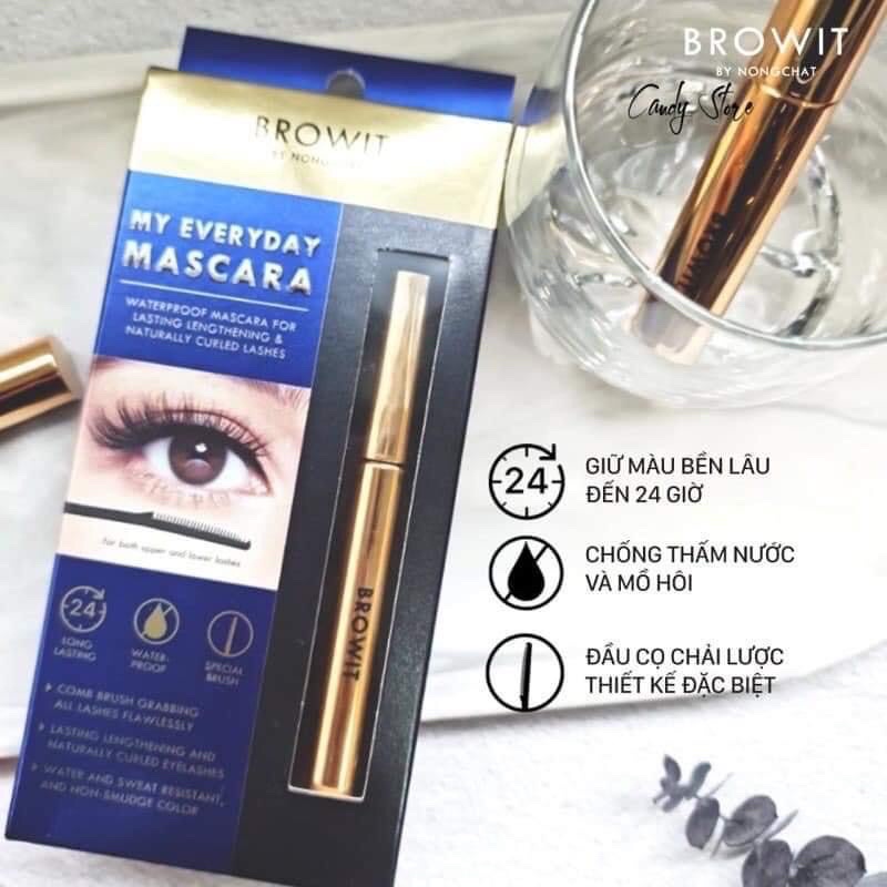 Mascara Browit Nongchat Thái Lan làm dày dài mi chuyên dụng cho makeup