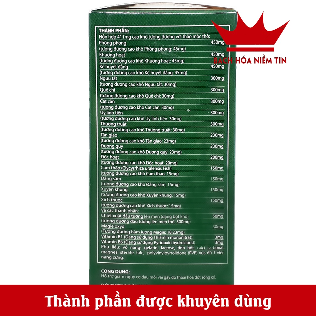 Viên Vai Gáy Japan - giúp giảm thoái hóa, đau mỏi vai gáy hiệu quả - hộp 30 viên