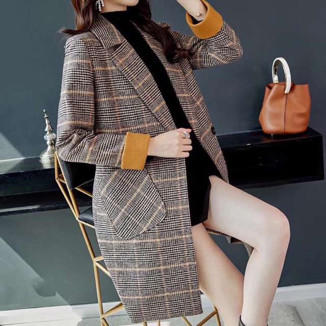 Áo dạ kẻ nữ QC