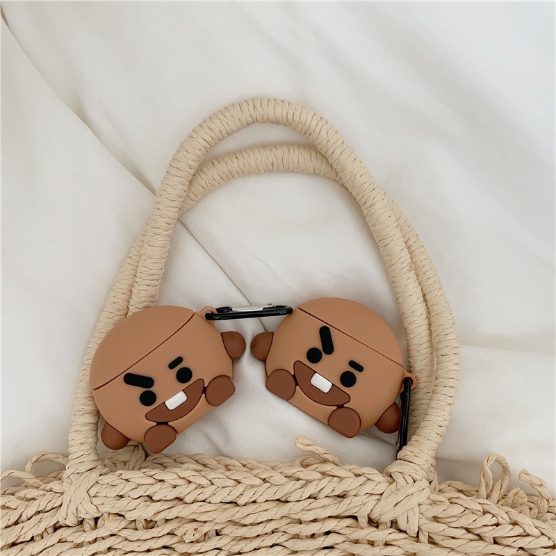 Dễ Thương Vỏ Bảo Vệ Hộp Sạc Tai Nghe bluetooth airpods 1 / 2 Bằng Silicon Mềm Chống Rơi Hình Bánh Quy Hoạt Hình bts Đáng Yêu Kèm Móc