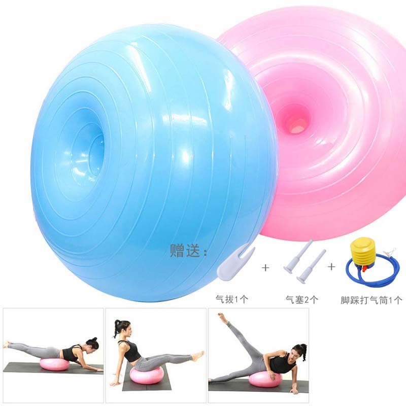 Bóng tập Gym, Yoga cao cấp 65cm dày 2mm chống nổ [Tặng Bơm và phụ kiện]