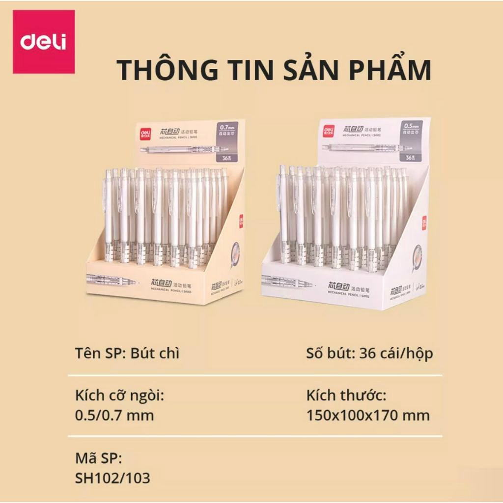 Bút chì kim bấm thân/ bấm đầu ngòi 0.7mm cao cấp kèm đầu tẩy - Cải tiến cho học sinh, dân văn phòng SH103 - SH113