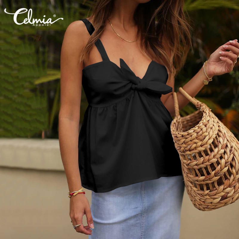 Áo Celmia Dáng Rộng Không Tay Chất Liệu Cotton Thời Trang Mùa Hè Cho Nữ | BigBuy360 - bigbuy360.vn