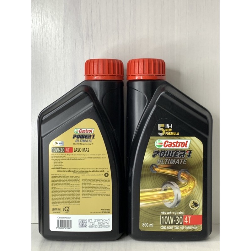 Nhớt XE SỐ Castrol Power 1 Ultimate 4T, SAE 10W30, JASO MA2, Tổng Hợp Toàn Phần