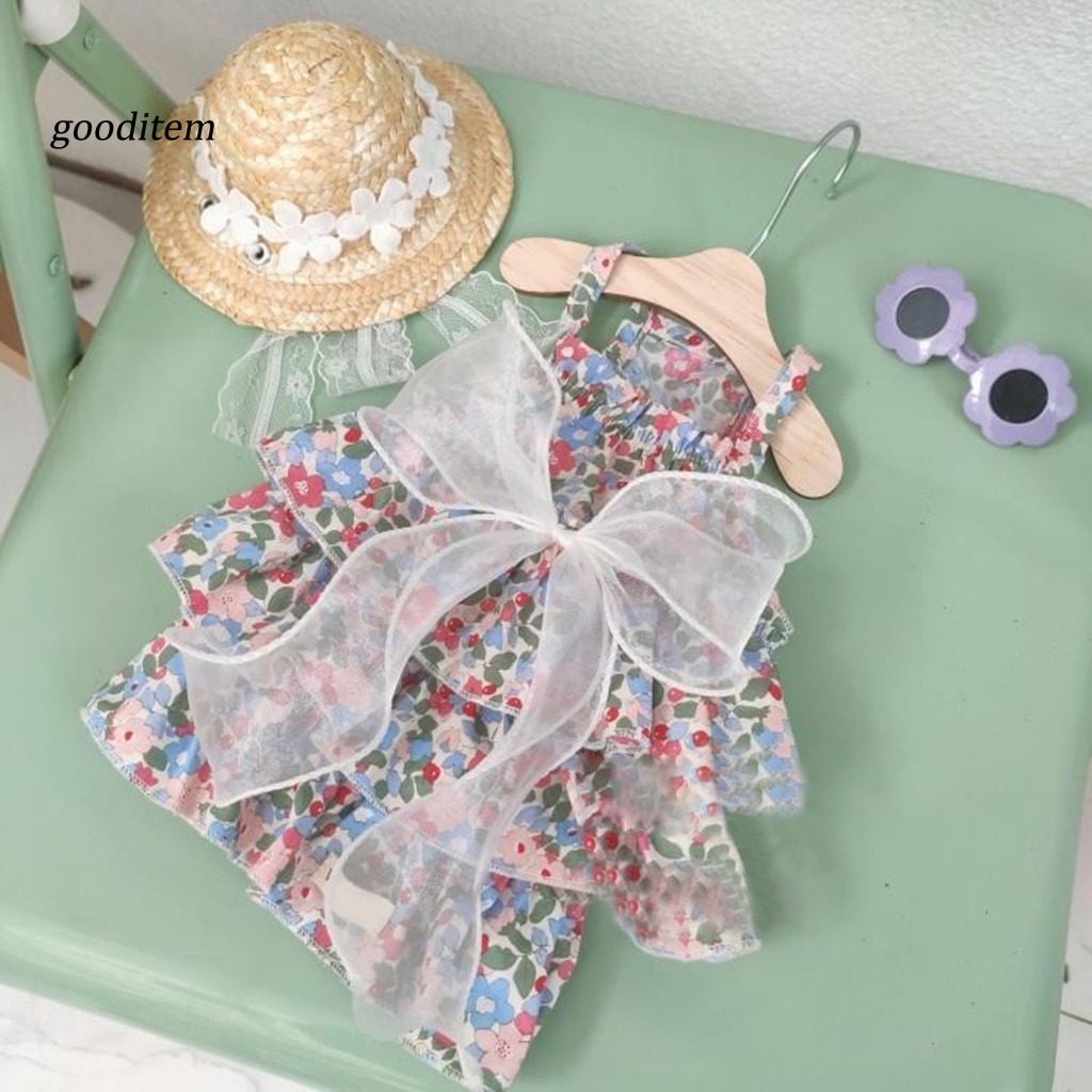 Đầm Thoáng Khí Thắt Nơ In Hoa Dành Cho Thú Cưng