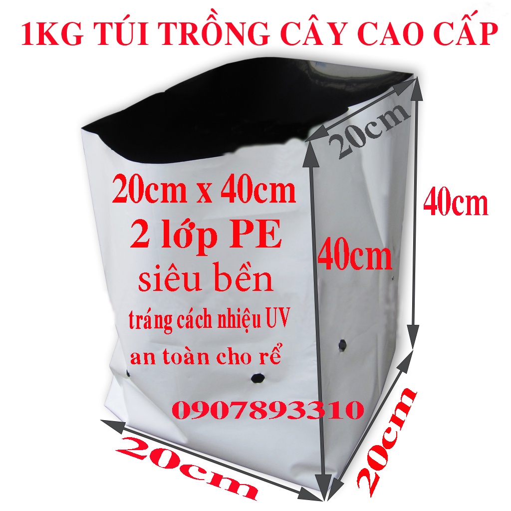 Túi Trồng Cây 40x40cm ,túi Trồng Dưa Lưới, Dưa Leo, Cà Chua, Gừng, Hành ,ớt ,mướp, Bí, Cây Ăn Trái Cở To