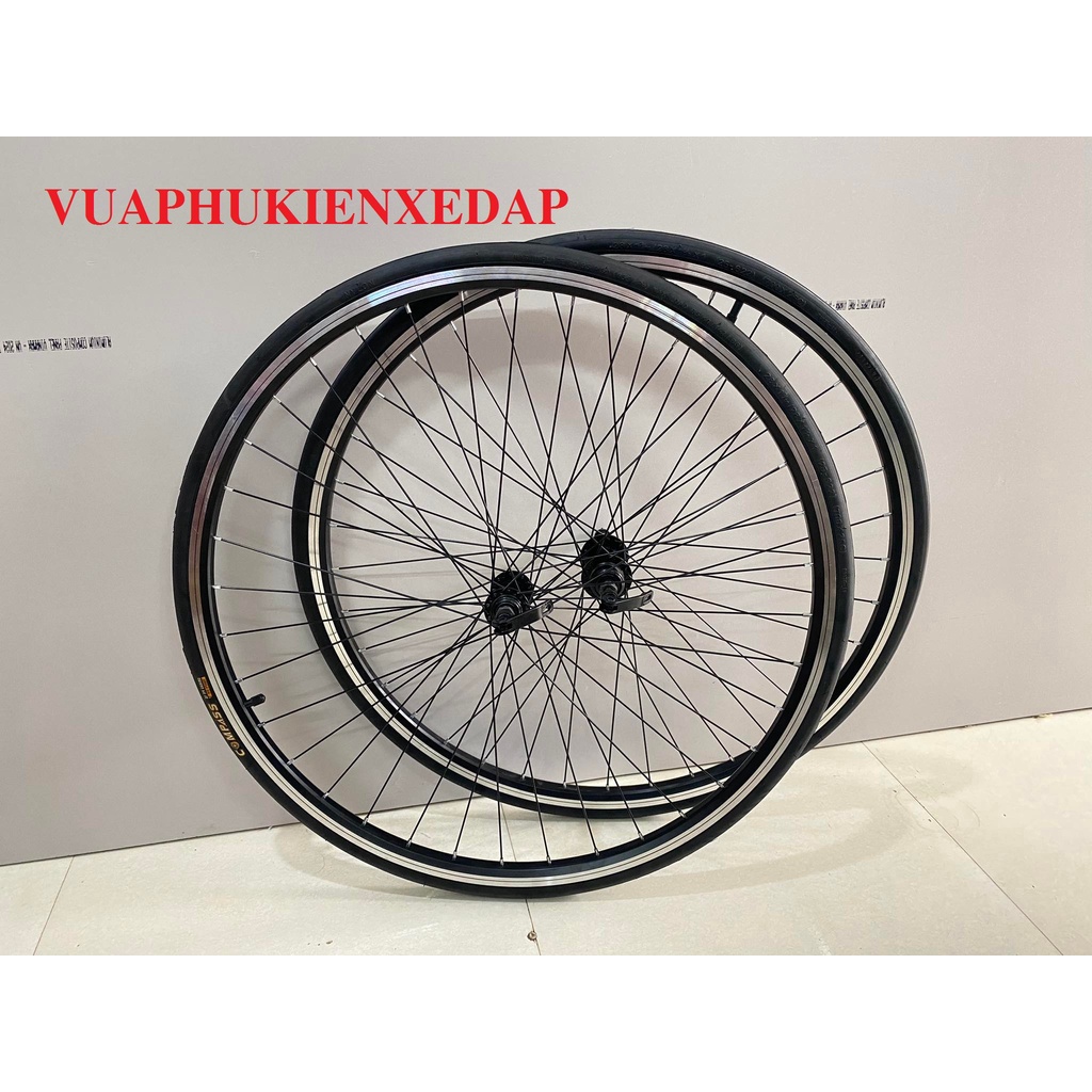 Bộ bánh 700c đan sẵn sử dụng Moay ơ Líp vặn phanh Vành