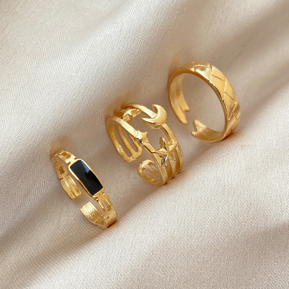 Set Nhẫn Đôi Thiết Kế Đơn Giản Phong Cách Hàn Quốc