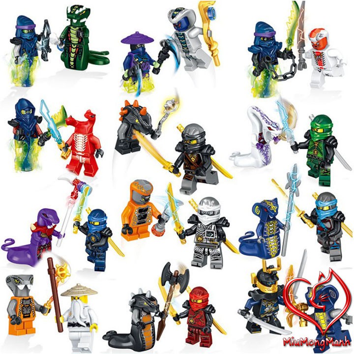 Bộ 24 Ninja Đại Chiến Người Rắn Cực Khủng Ninjago Đồ Chơi Lắp Ráp Xếp Hình Lego Prck Lele