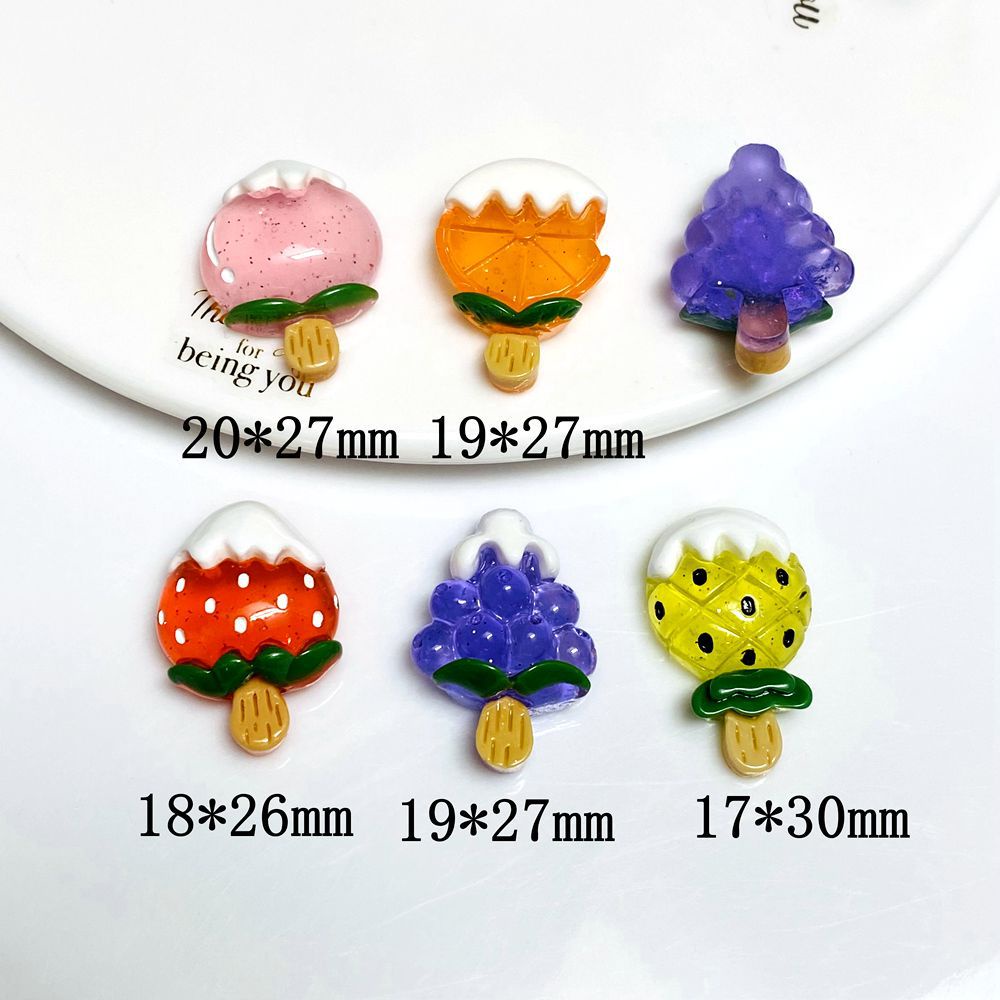 Bộ 10 Miếng Dán Kẹp Tóc Hình Trái Cây Xinh Xắn Cho Điện Thoại