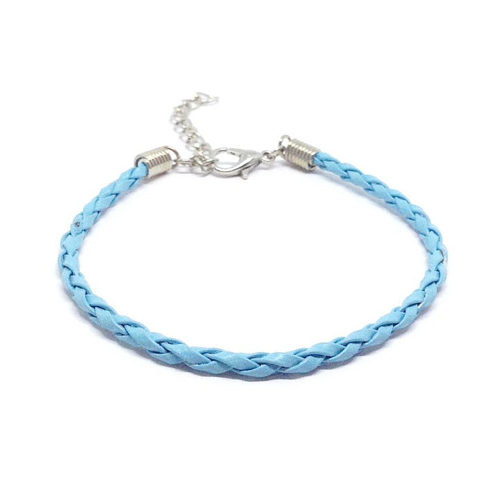 Vòng tay dây da PU - Vòng tay nam nữ màu đỏ đen trắng xanh dương xanh biển xanh lá tím hồng cam handmade