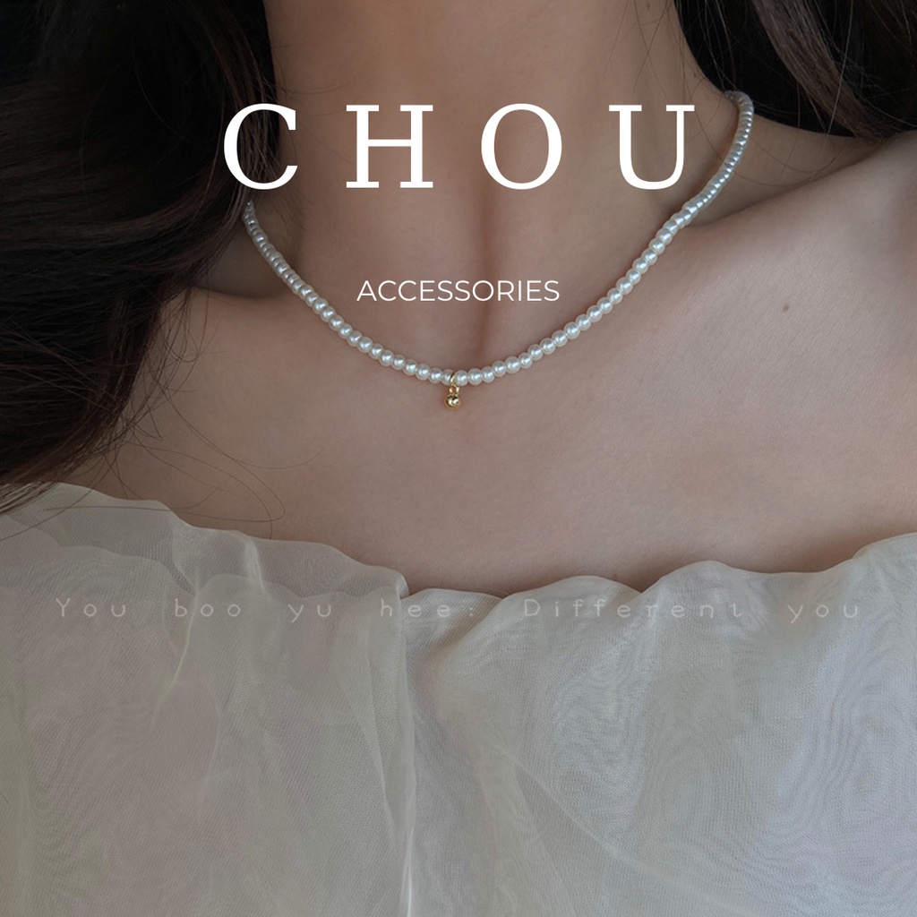 Dây Chuyền Titan, Vòng Cổ Titan Ngọc Phối Chuông Bi | CHOU ACCESSORIES |