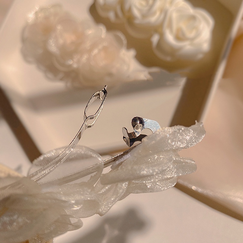 Kẹp tóc trang trí hoa trà phong cách Hàn Quốc ngọt ngào dành cho nữ