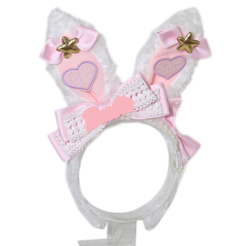Băng Đô Tai Thỏ Họa Tiết Hoạt Hình Phong Cách Lolita
