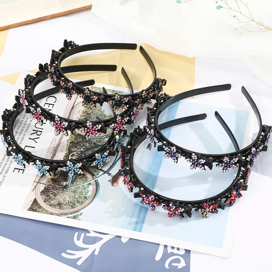 Kẹp Tóc Nhựa Đính Đá / Ngọc Trai / Hoa Phong Cách Hàn Quốc Cổ Điển Cho Nữ