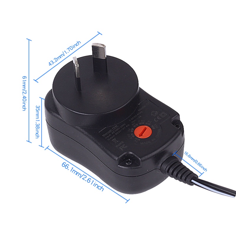 Bộ sạc chuyển đổi nguồn điện 12w 3v 4.5v 5v 6v 7.5v 9v 12v Ac Dc chuyên dụng cho máy quay an ninh CCTV