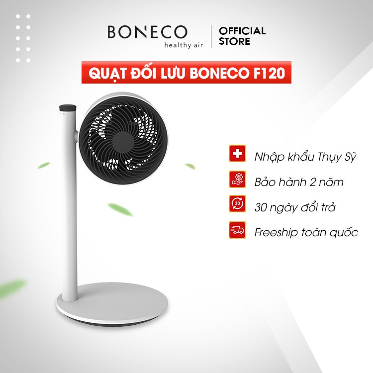 Quạt Đứng Lưu Thông Không Khí BONECO F120 220V, Nhỏ Gọn, Cắm Điện 220V, Điều Khiển Cơ Trên Thân Quạt -Hàng Chính Hãng
