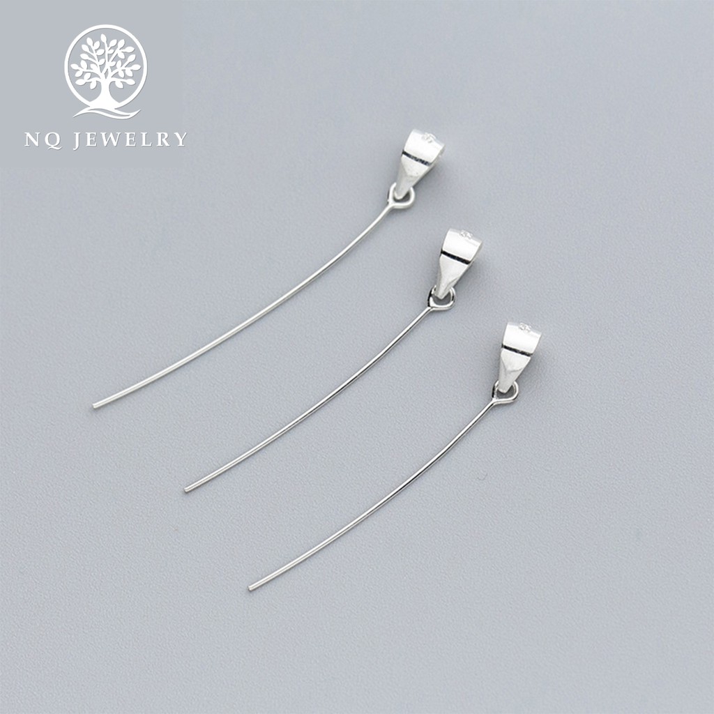 Charm bạc móc khoen dài móc mặt dây chuyền - NQ Jewelry