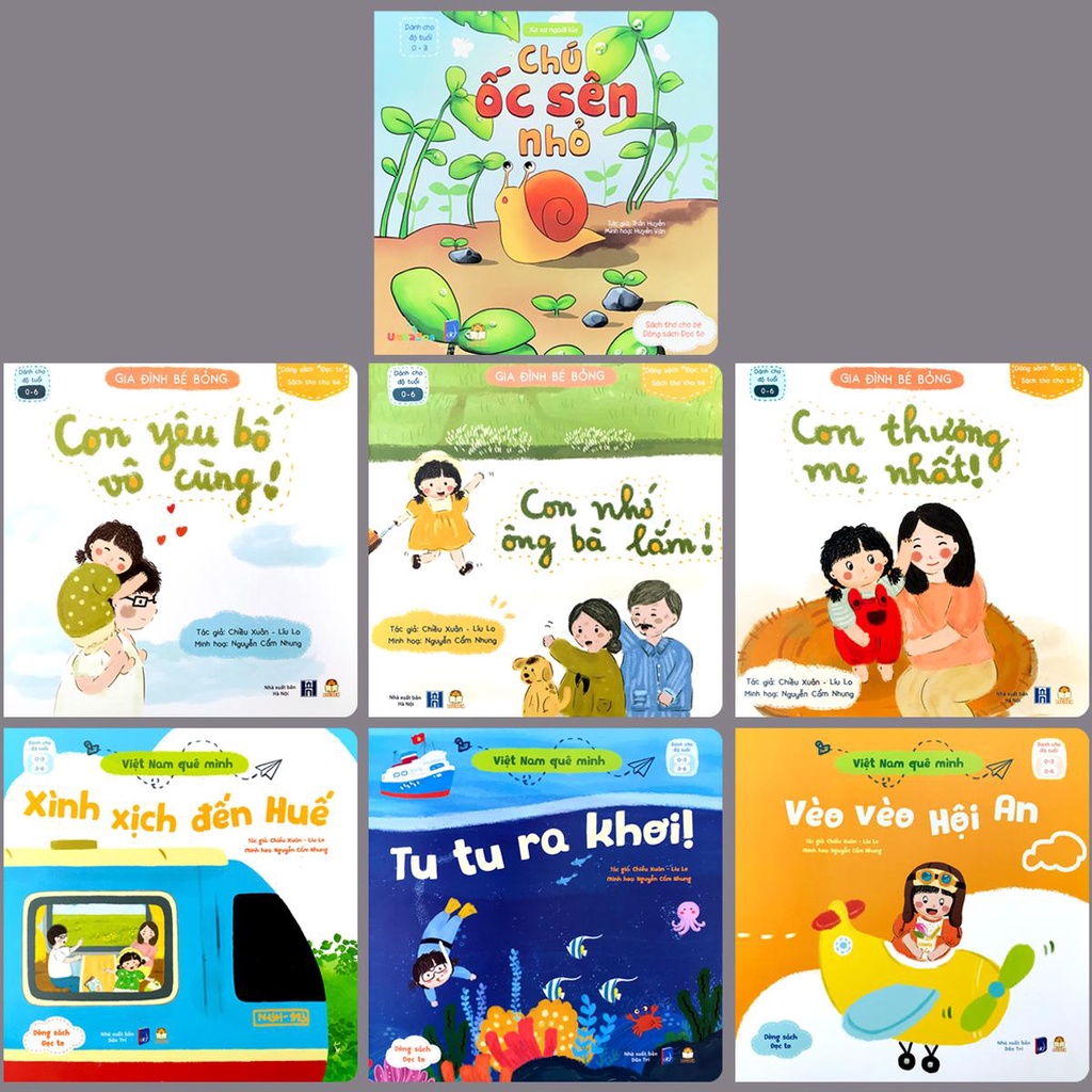 Sách - Gia đình bé bỏng - Dòng sách đọc to 0 - 6 tuổi tặng stickers or Postcard or tranh tô màu (Combo tùy chọn)