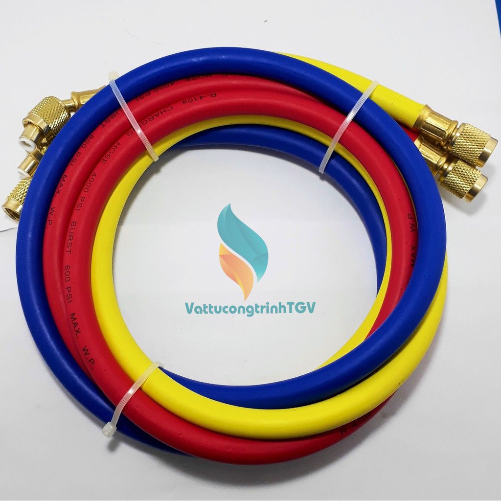 [Mã ELHA22 giảm 5% đơn 300K] Bộ 03 dây nạp gas YOULZ dùng cho gas R410 - 40000PSI/800PSI dài 1.2m