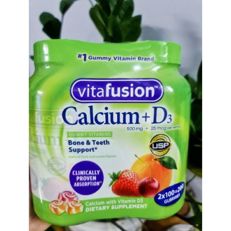 [Date 2024] Kẹo Dẻo bổ sung Canxi Vitafusion Calcium + D3 100v của Mỹ