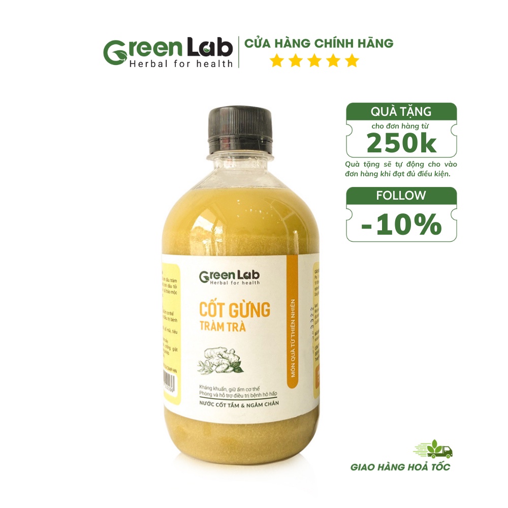 Cốt gừng tràm trà GreenLab Nước pha tắm, ngâm chân 500ml