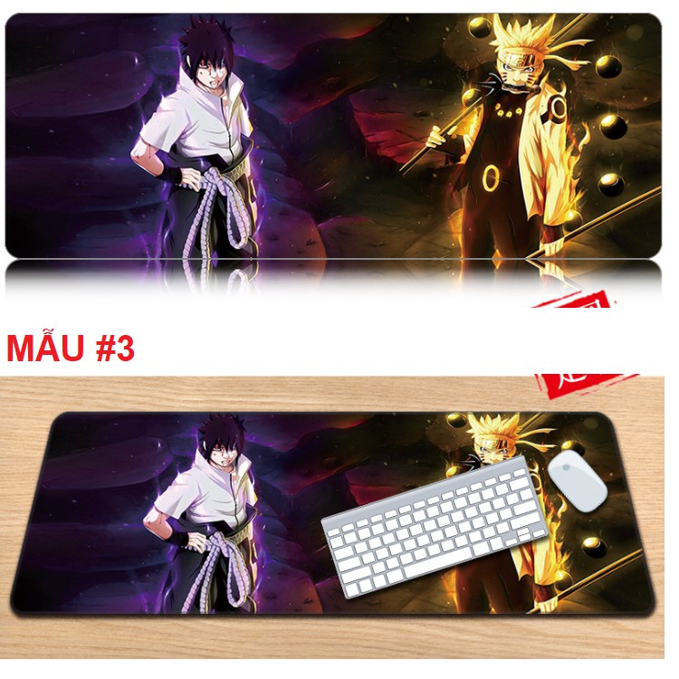 Bàn di chuột 80 x 30cm hình Naruto bằng cao su tự nhiên chống thấm nước