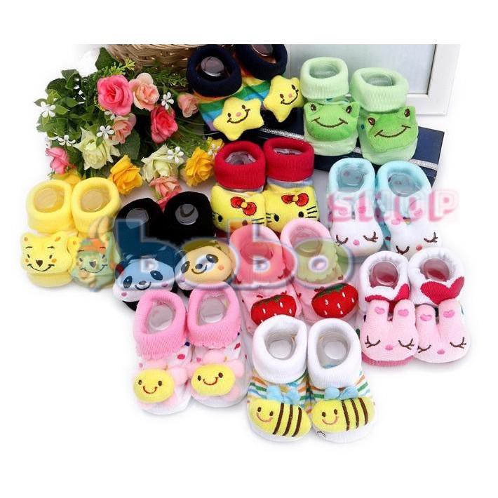 Tất Vớ Sơ Sinh Hình Thú 3D Cho Bé 0-12 Tháng Tuổi - Màu Ngẫu Nhiên