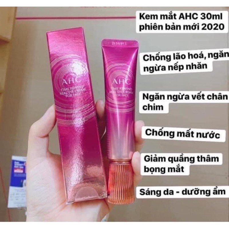 (Mẫu mới 2020 +Đủ bill) Kem dưỡng mắt AHC Time Rewind Real Eye Cream For Face season 8