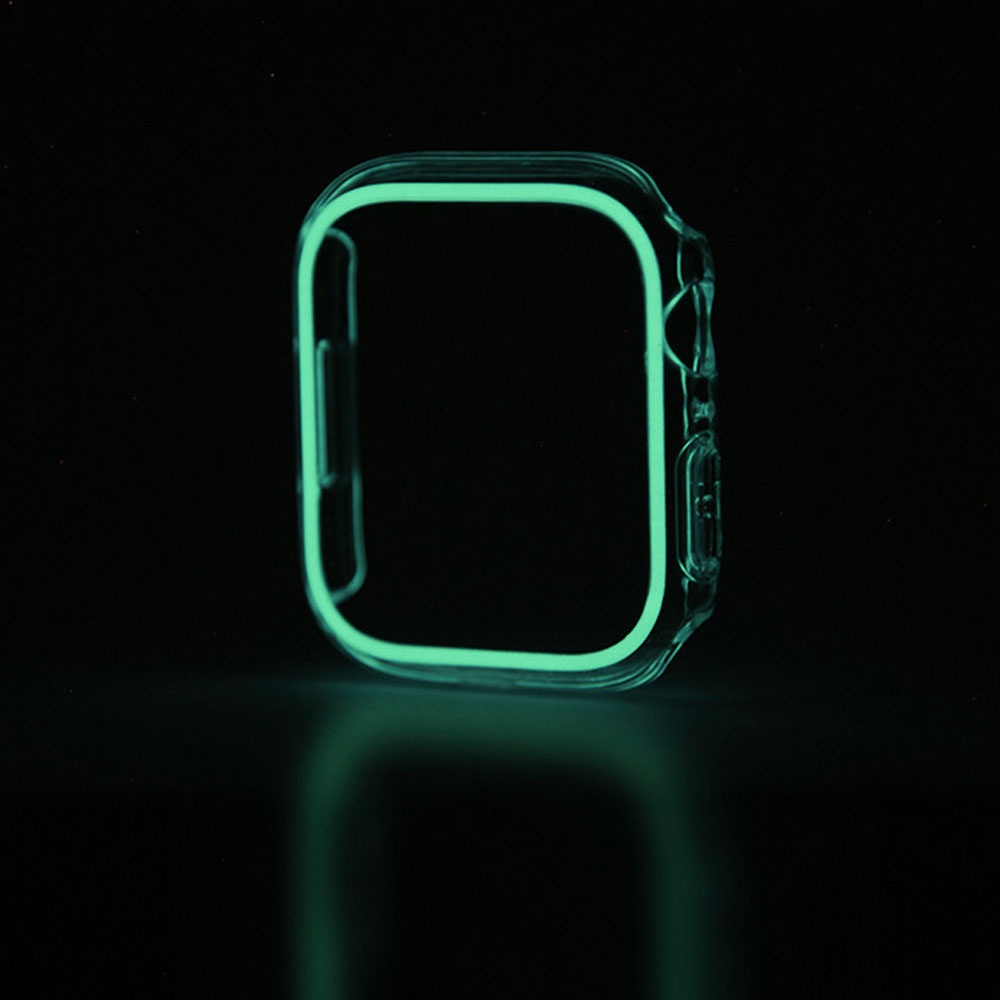 Ốp Bảo Vệ Bằng PC Cứng Viền Dạ Quang Cho Apple Watch 45mm 41mm 38mm 42mm 40mm 44mm iWatch 7 6 5 4 3 SE