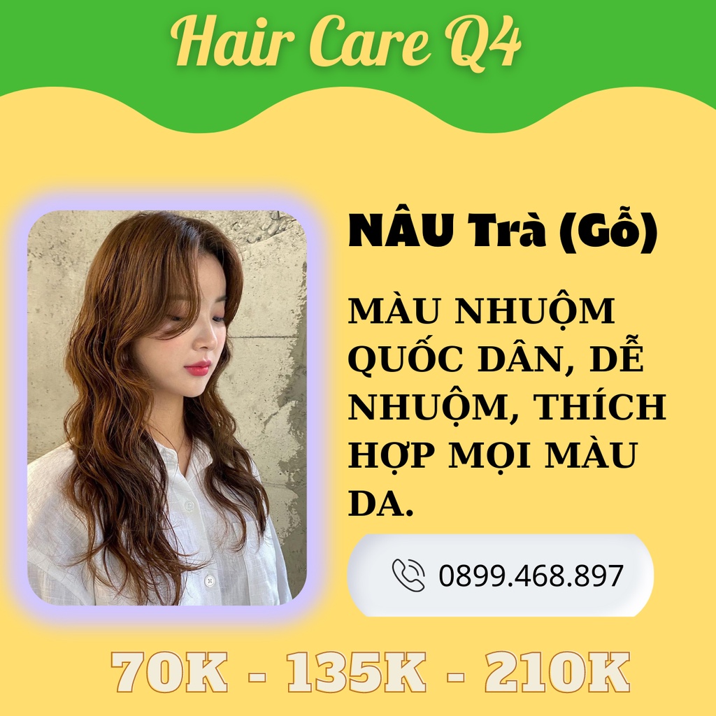 Thuốc Nhuộm Tóc Màu Nâu Gỗ, nâu ánh vàng ( tông vàng )  - Hair CAre Q4