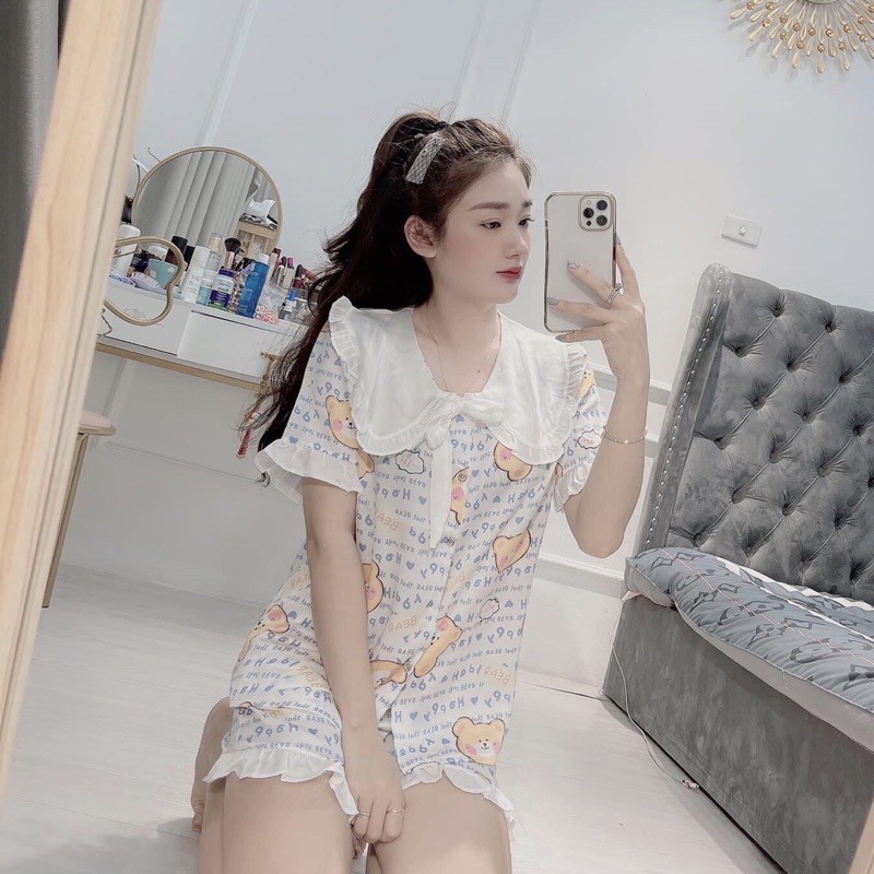 [FREESHIP] Đồ ngủ nữ mặc nhà lụa satin cực mát, tay ngắn quần đùi siêu xinh, độc lạ, họa tiết dễ thương | BigBuy360 - bigbuy360.vn