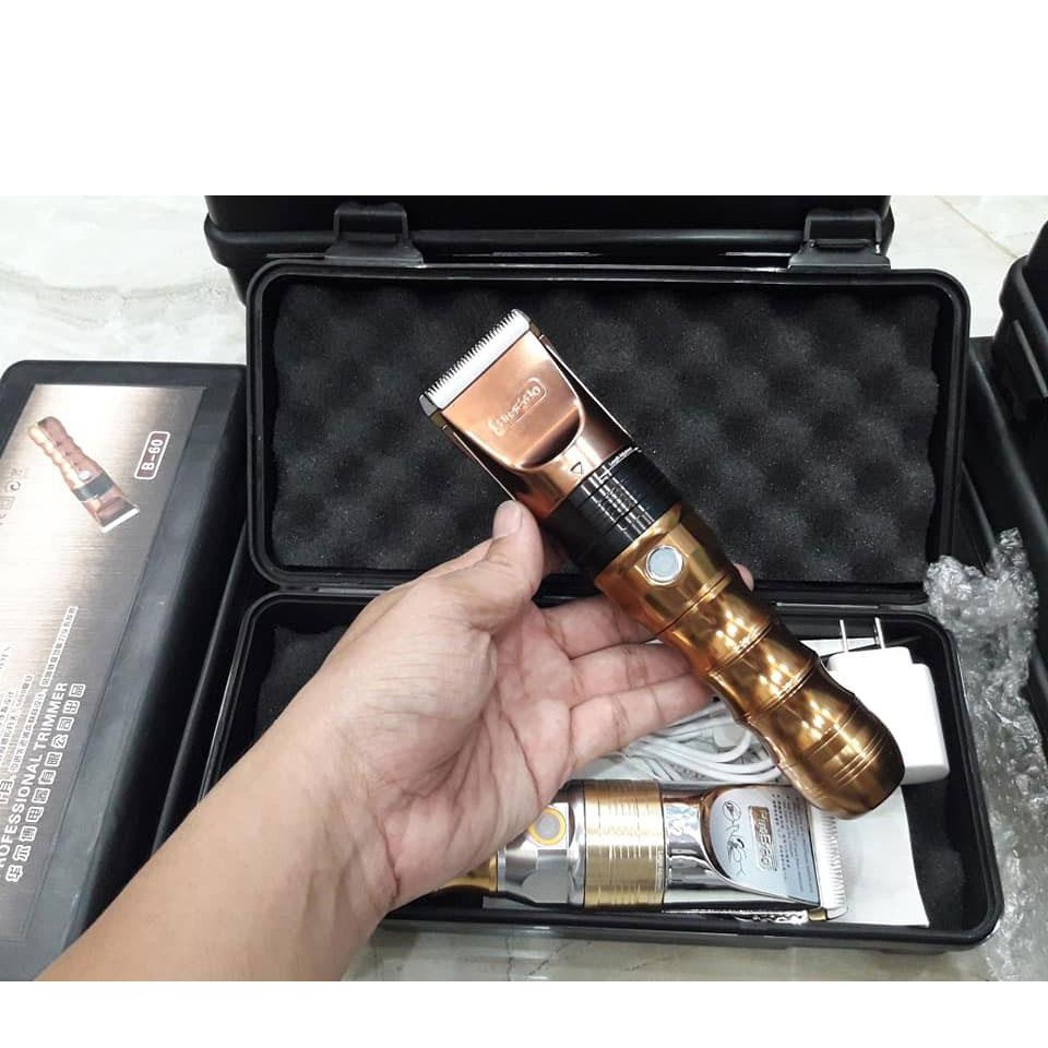 Tông Đơ Hớt Tóc Chuyên Nghiệp HUERBO B60 5000mAh PIN TRÂU TẶNG Bộ Kéo Có Bao Sang Trọng