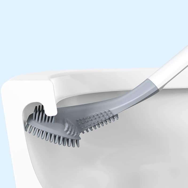 Cọ Toilet Silicon Gai Mềm Dẻo Đầu Chữ L Thông Minh