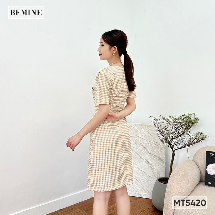 Đầm cổ tròn phối túi BEMINE MT5420DA