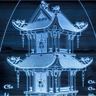 Mô Hình Đèn Led 3D Chùa Một Cột