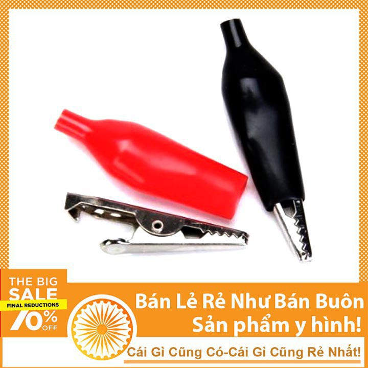 Bộ 10 Kẹp Cá Sấu Bền Chắc 4.5cm (5 Đỏ - 5 Đen) - NTHN