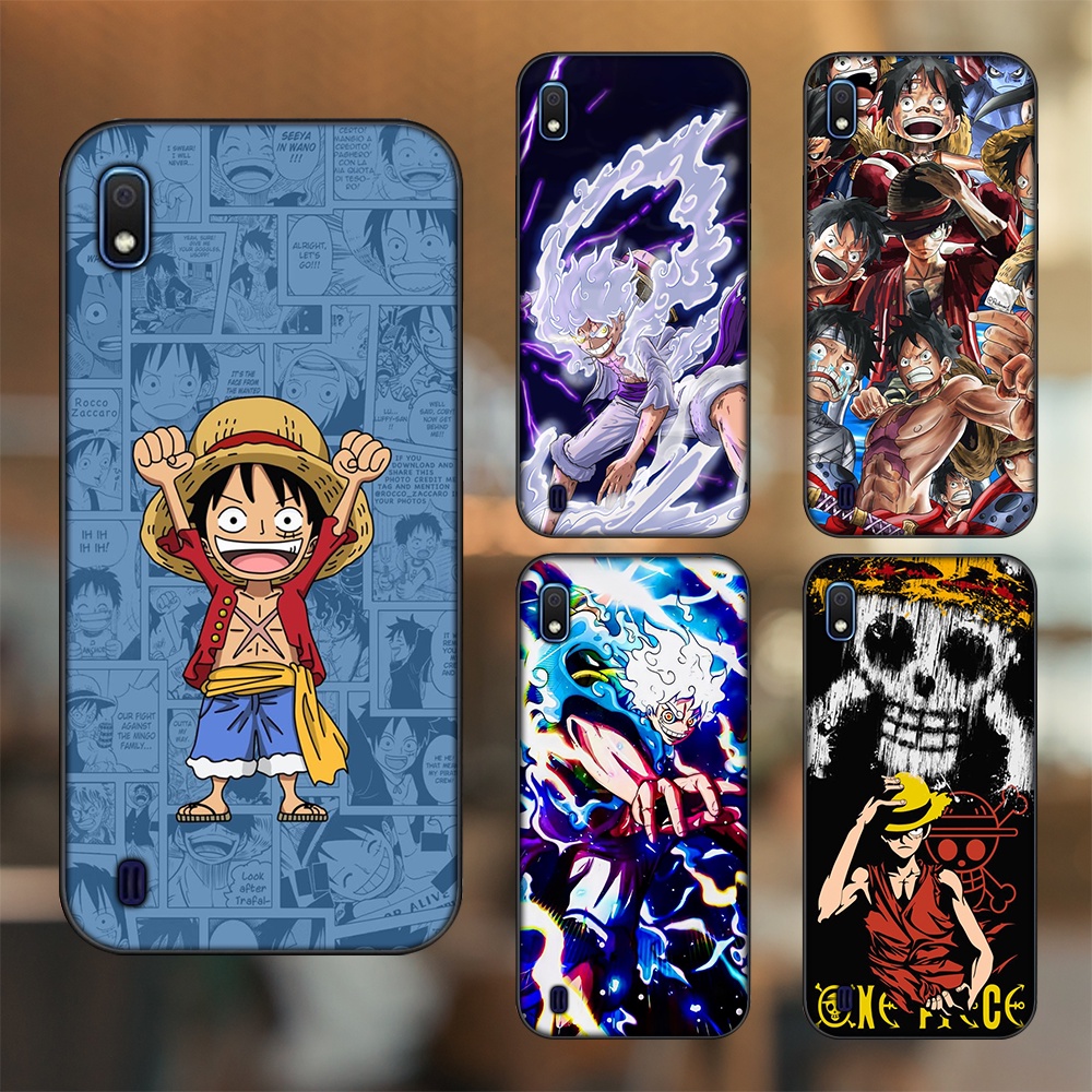 Ốp lưng Samsung A10 viền đen in hình Luffy One Piece