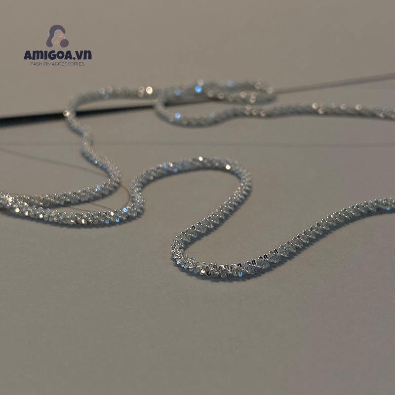 Vòng cổ Bạc 925 Lấp Lánh Đơn Giản Không Phai Màu